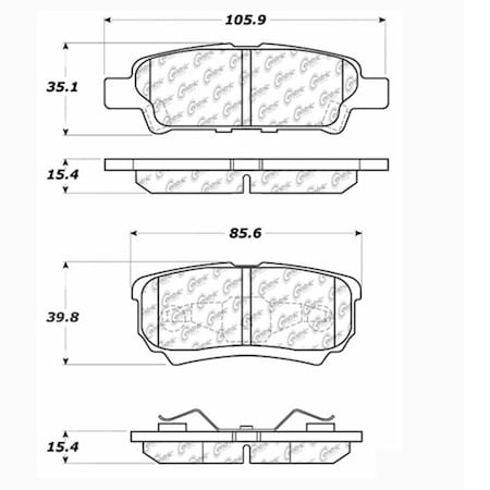 Centric Parts Posi-Quiet Ext. Wear Pad, 106.10370 106.10370